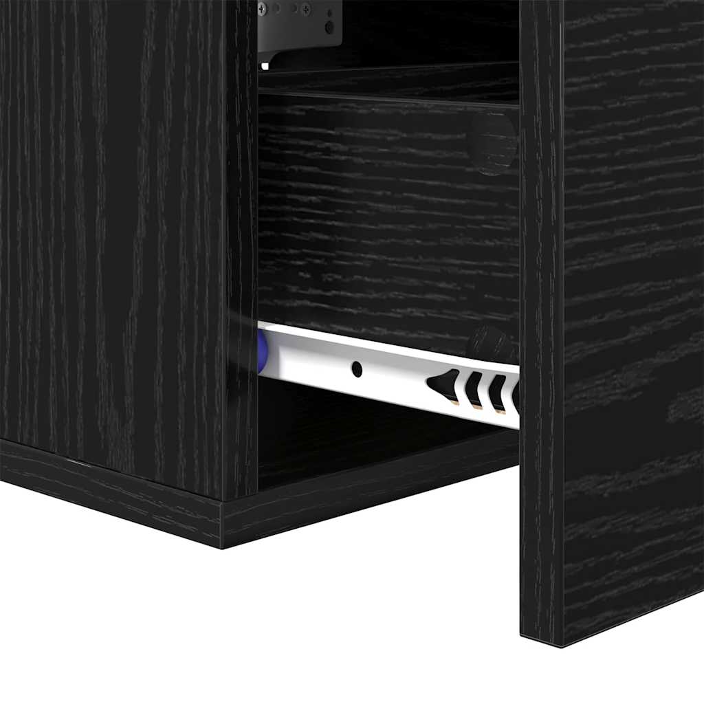Bedside Cabinet Black Oak 35 x 35 x 20 cm Engineered Wood