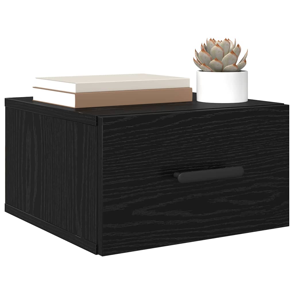 Bedside Cabinet Black Oak 35 x 35 x 20 cm Engineered Wood