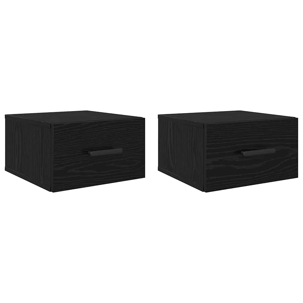 Bedside Cabinet 2 pcs Black Oak 35 x 35 x 20 cm Engineered Wood