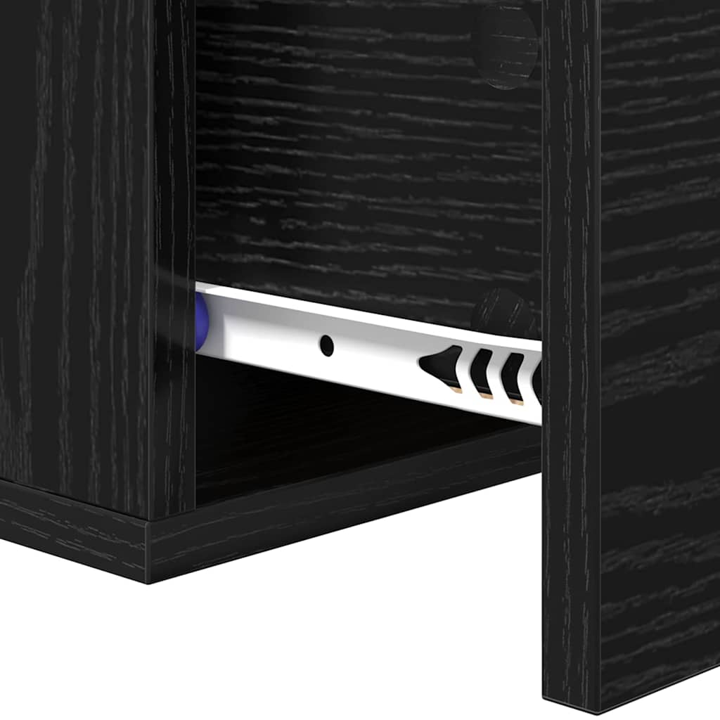 Bedside Cabinet Black oak 35 x 35 x 20 cm Engineered wood