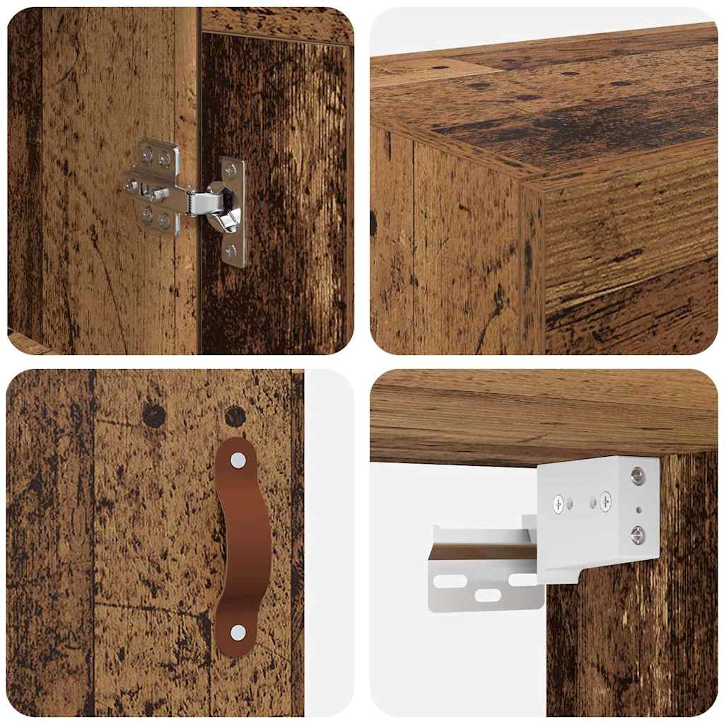 Wall Mounted Cabinet Old Wood 69.5 x 34 x 90 cm Engineered Wood