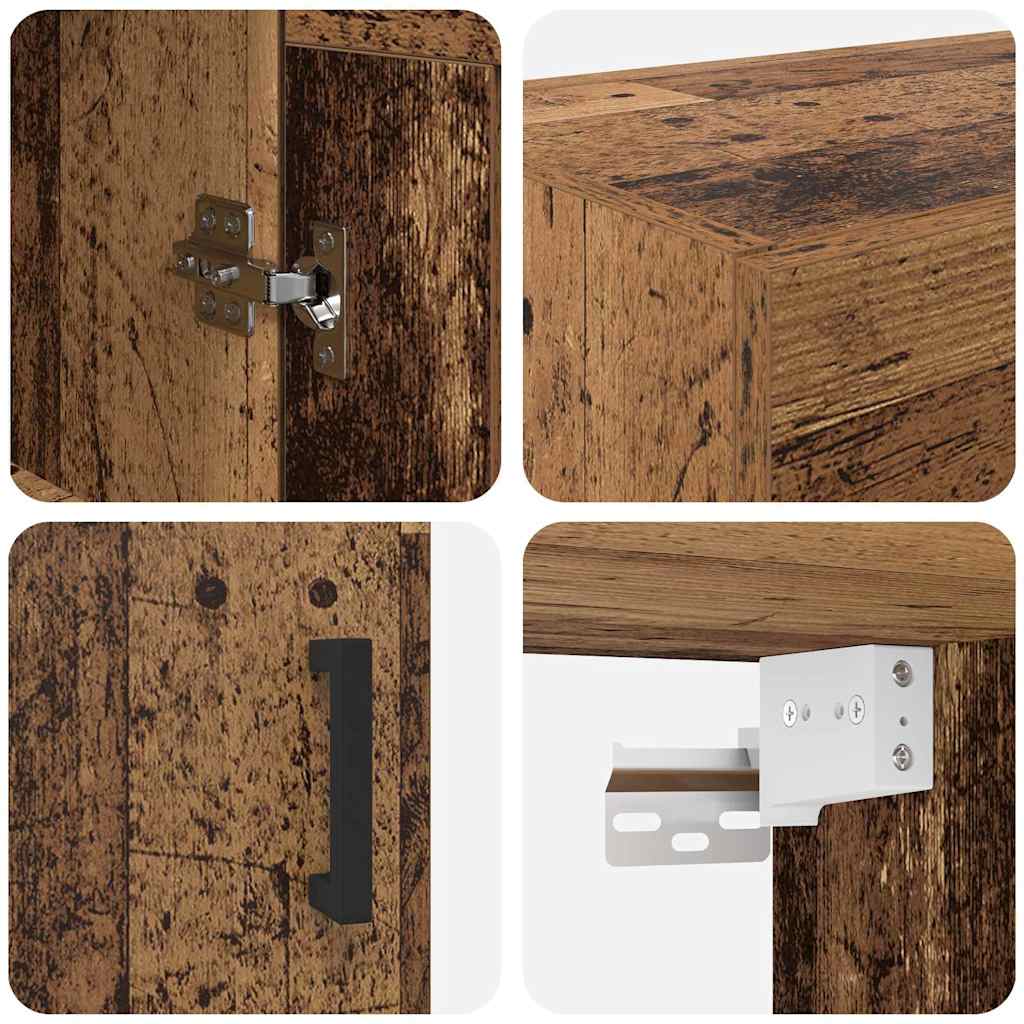 Wall Mounted Cabinet Old Wood 69.5 x 34 x 90 cm Engineered Wood