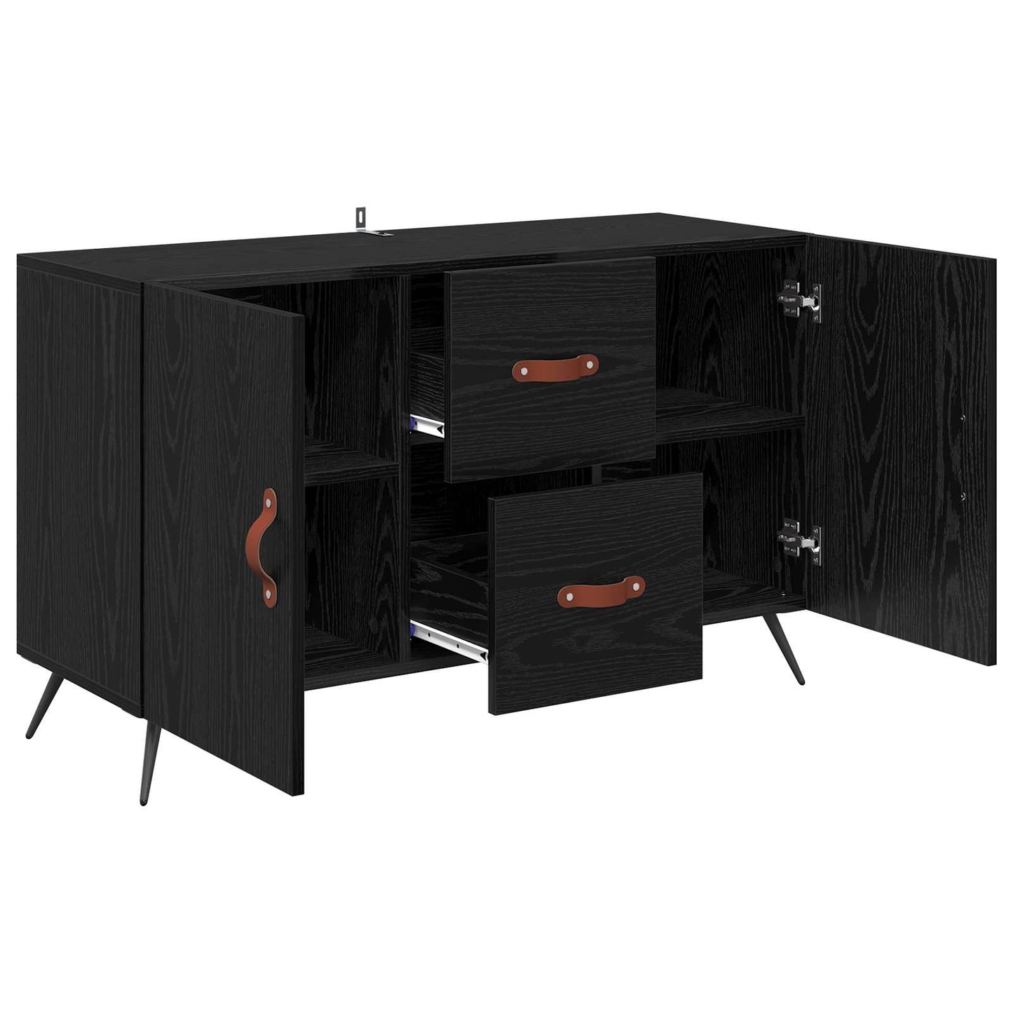 Sideboard Black Oak 100 x 36 x 60 cm Engineered Wood