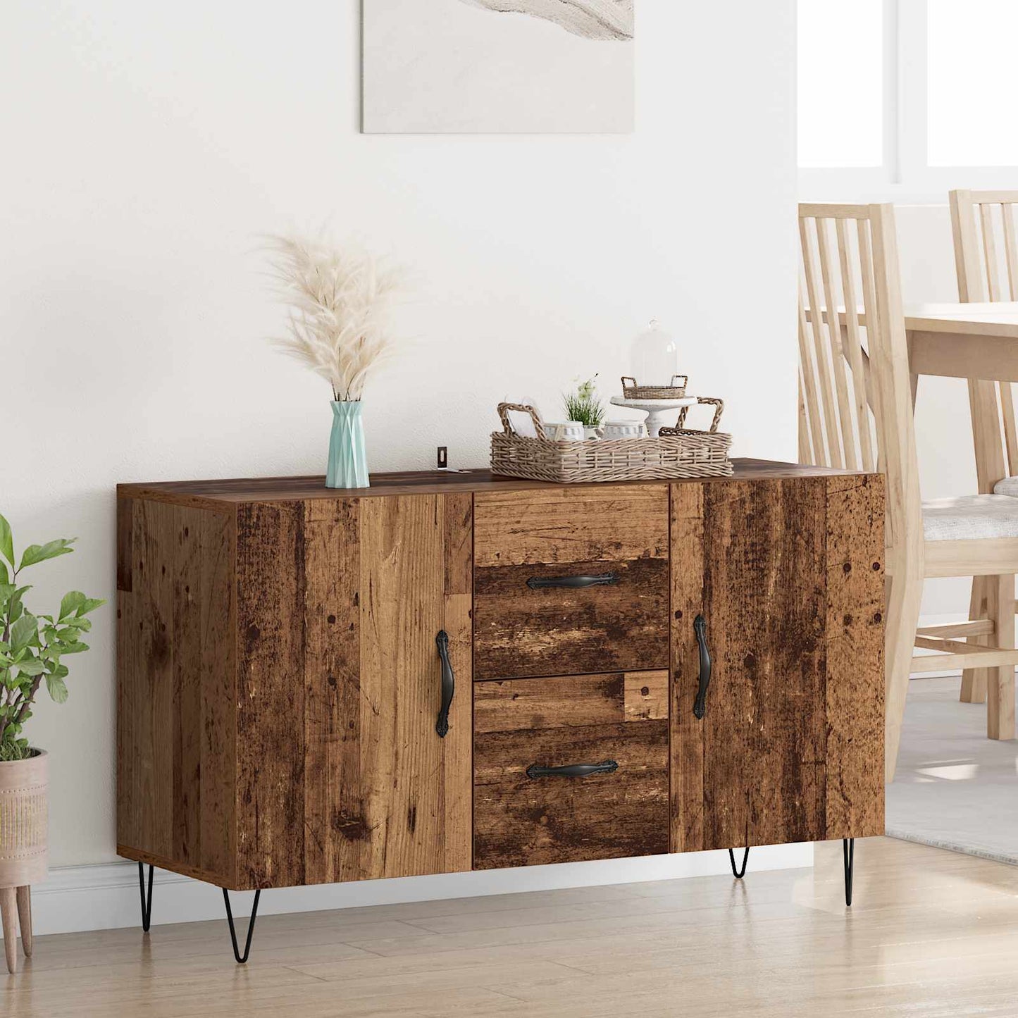 Sideboard with Drawer Old Wood 100 x 36 x 60 cm Engineered Wood