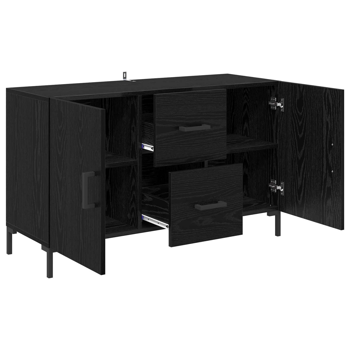 Sideboard Black Oak 100 x 36 x 60 cm Engineered Wood
