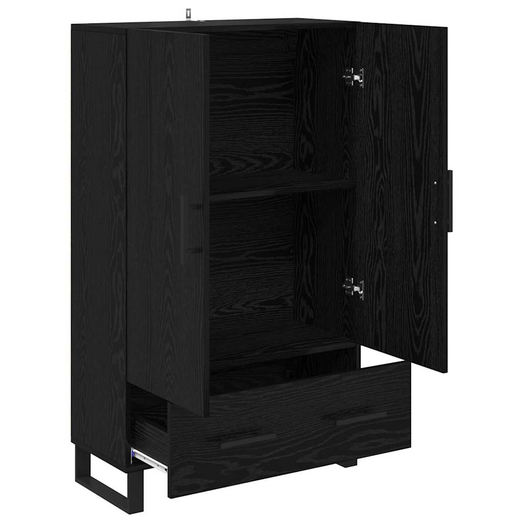 Highboard Black Oak 69.5 x 30 x 115 cm Engineered Wood