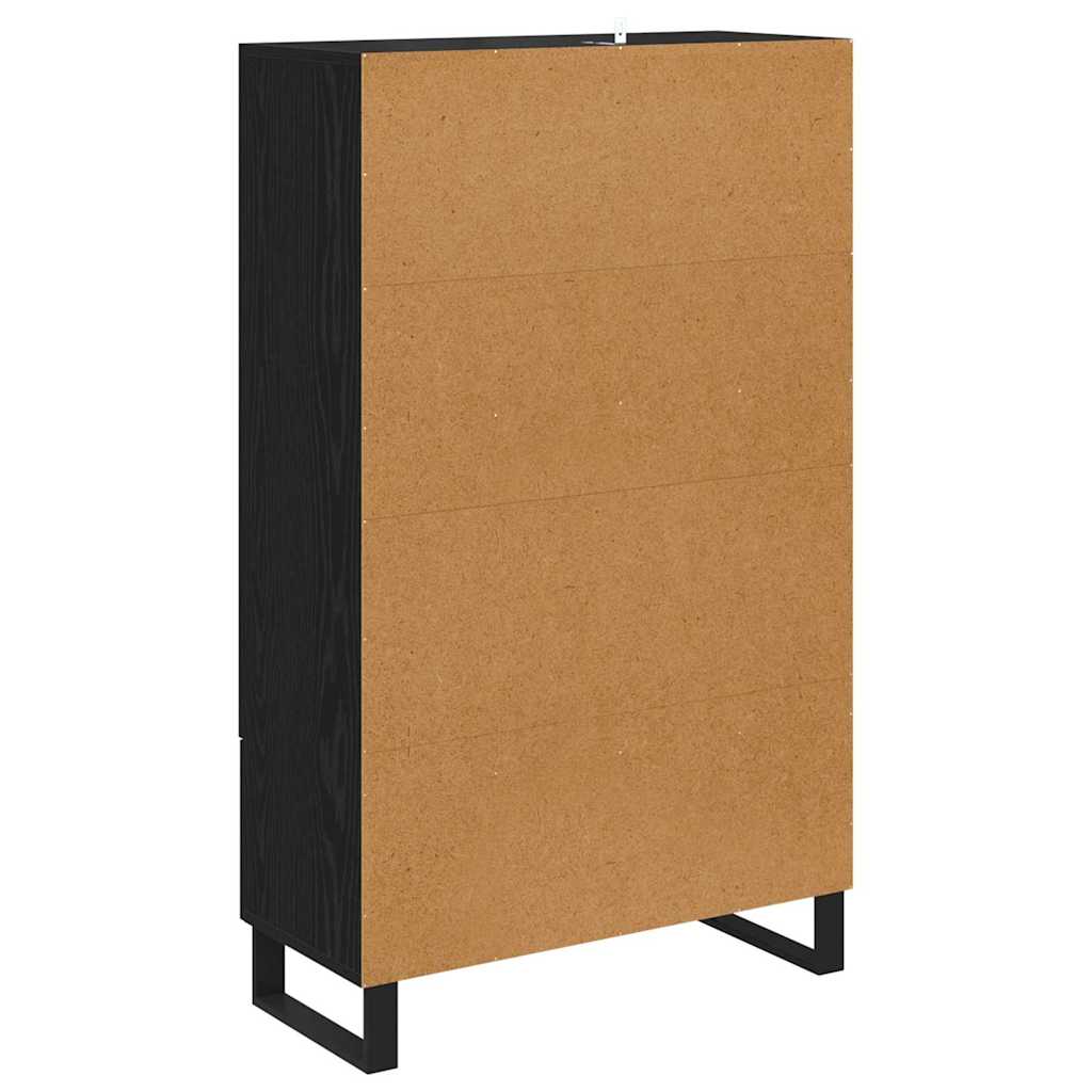 Highboard Black Oak 69.5 x 30 x 115 cm Engineered Wood