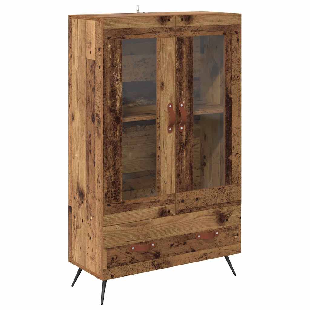 Highboard Old Wood 69.5 x 31 x 115 cm Engineered Wood and Glass