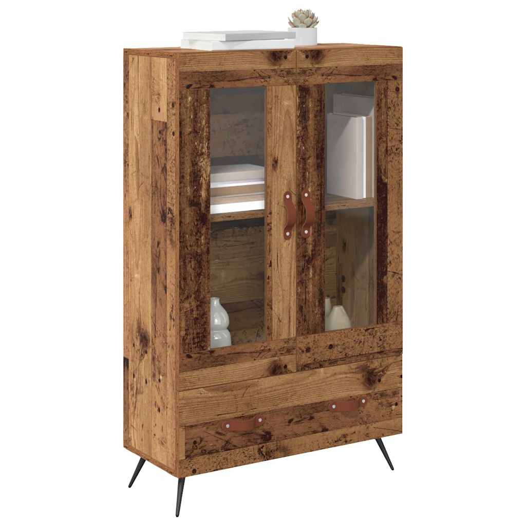 Highboard Old Wood 69.5 x 31 x 115 cm Engineered Wood and Glass
