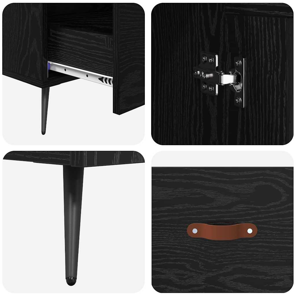 Highboard with Drawer Black Oak 69.5 x 31 x 115 cm