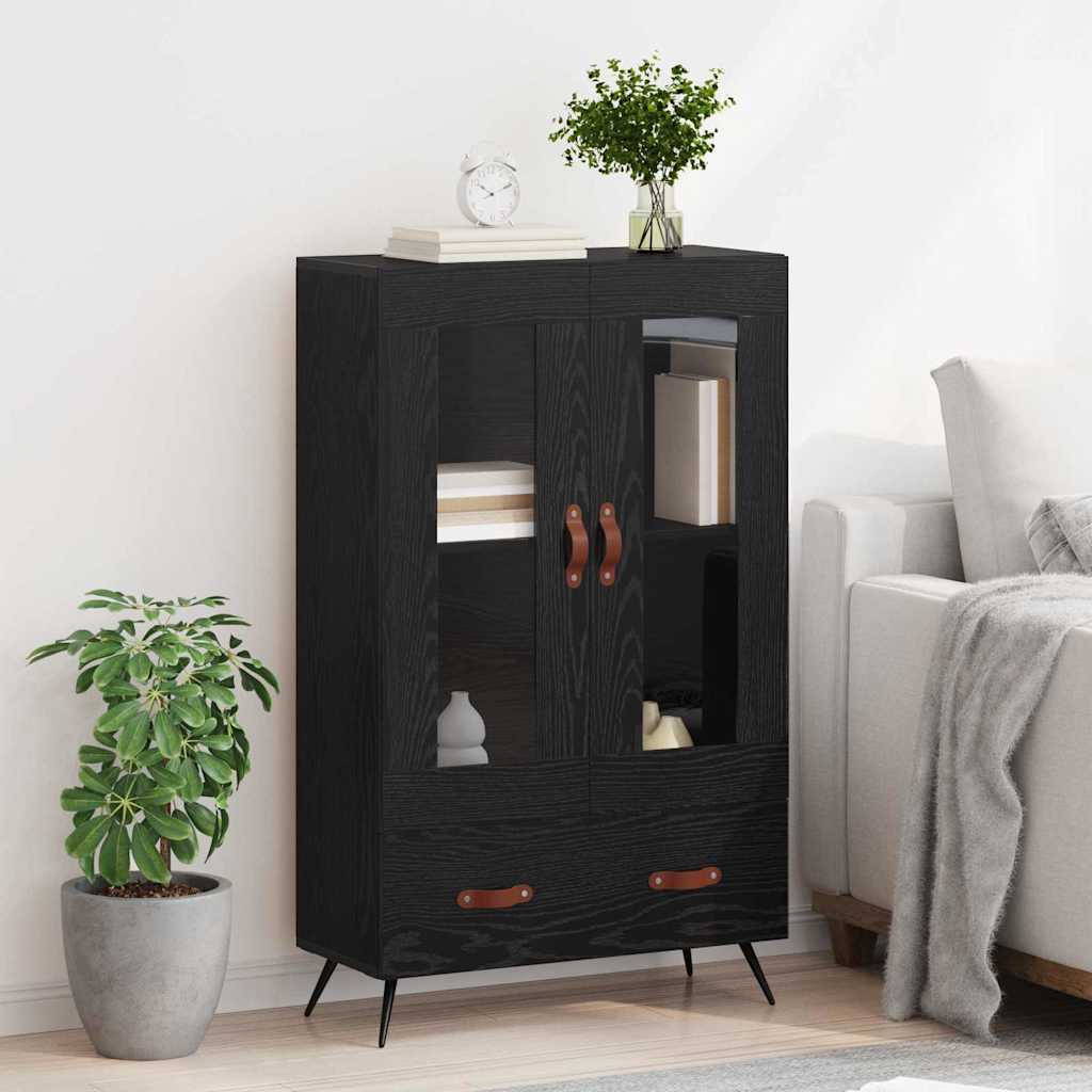 Highboard with Drawer Black Oak 69.5 x 31 x 115 cm