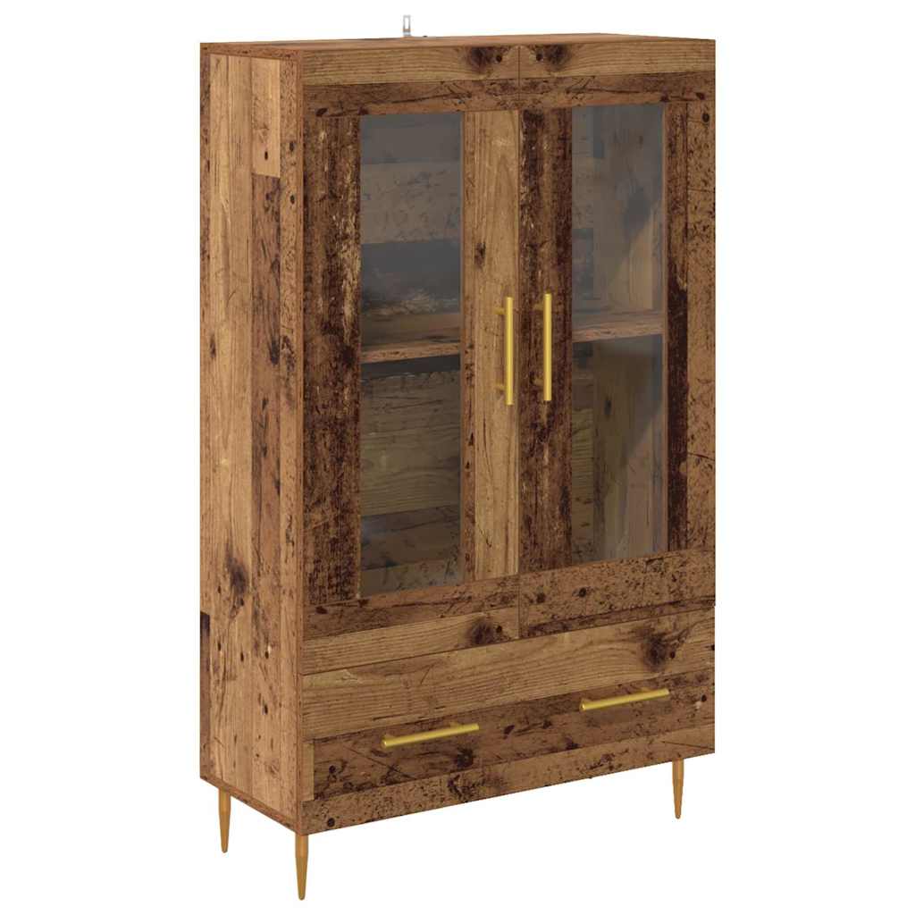Highboard Old Wood 69.5 x 31 x 115 cm Engineered Wood and Glass