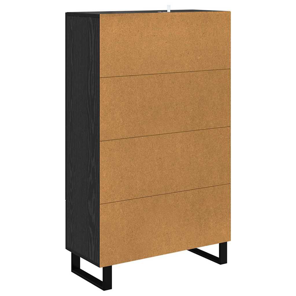 Highboard Black Oak 69.5 x 31 x 115 cm Engineered Wood