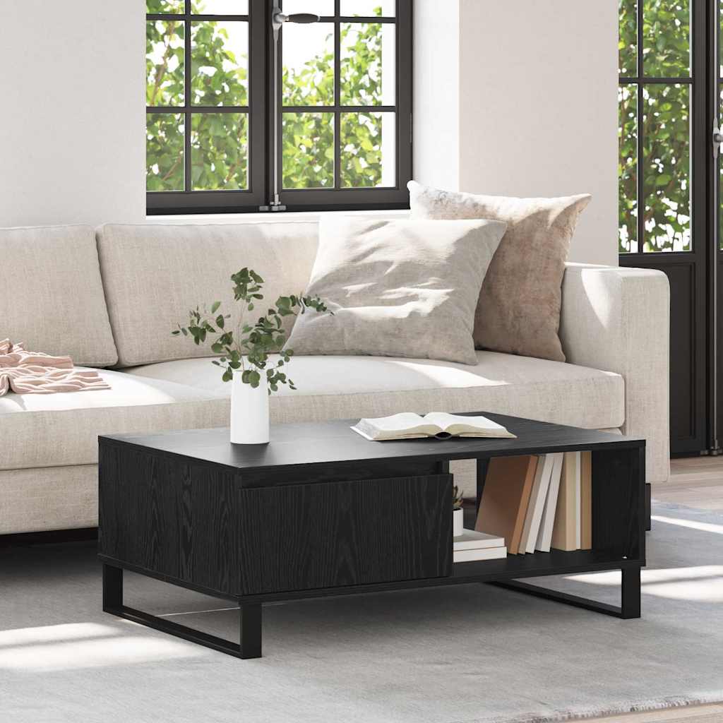 Coffee Table Black Oak 90 x 60 x 35 cm Engineered Wood