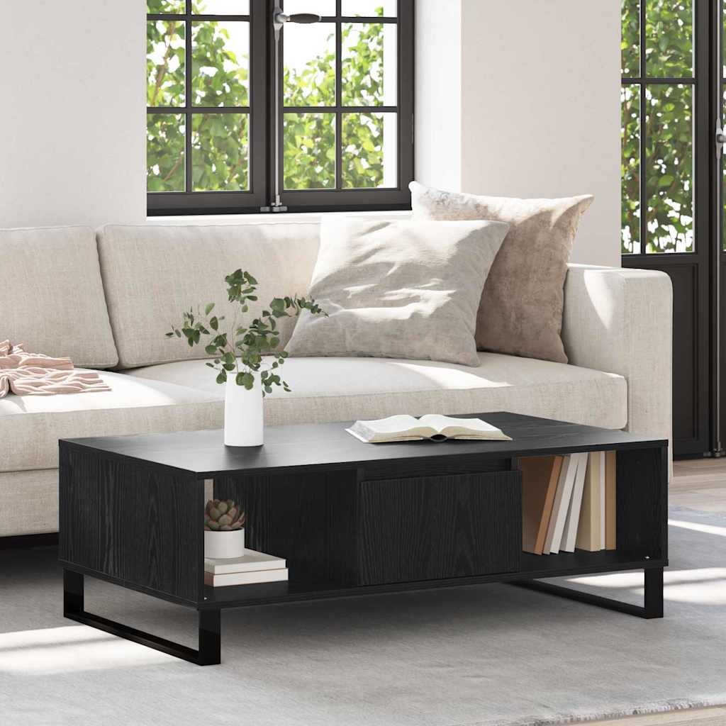 Coffee Table Black Oak 104 x 60 x 35 cm Engineered Wood