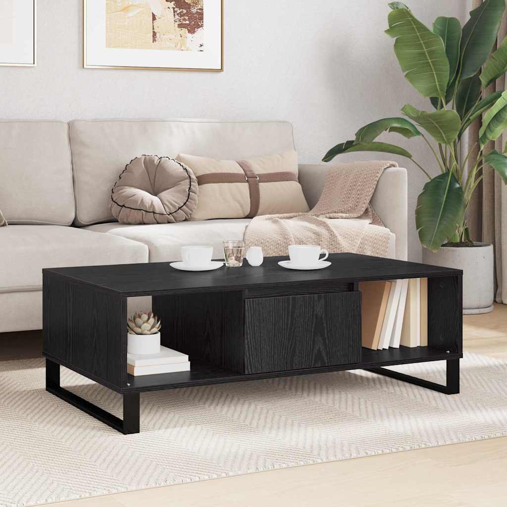 Coffee Table Black Oak 104 x 60 x 35 cm Engineered Wood