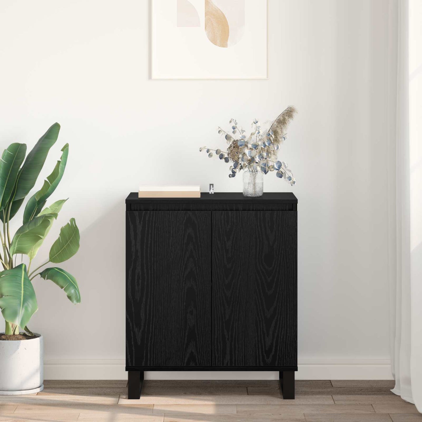 Sideboard Black Oak 60 x 35 x 70 cm Engineered Wood