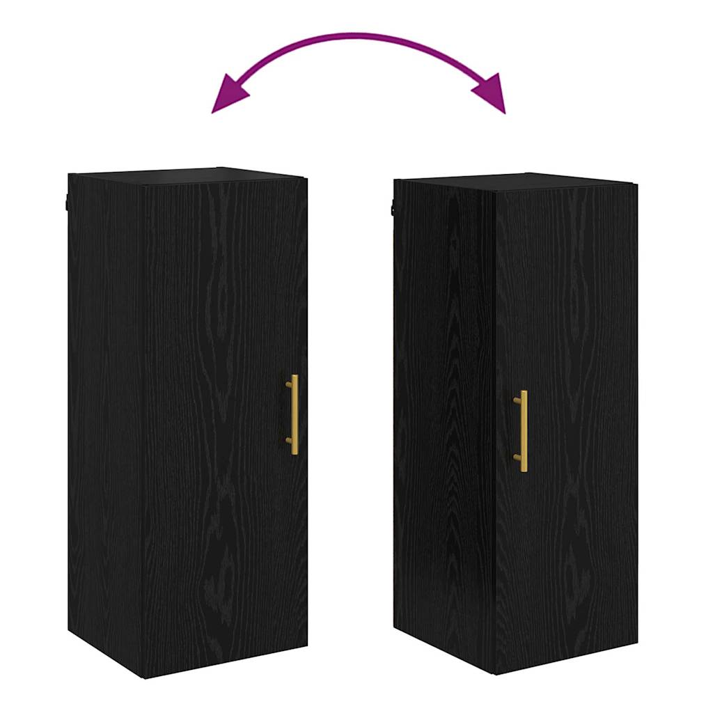 Wall Mounted Cabinet Black Oak 34.5 x 34 x 90 cm