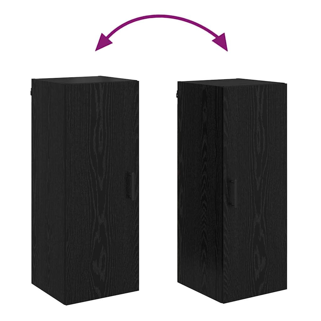 Wall Mounted Cabinet Black Oak 34.5 x 34 x 90 cm