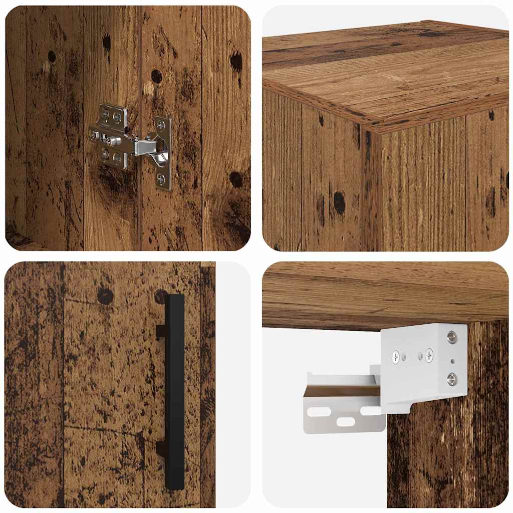 Wall Mounted Cabinet Old Wood 34.5 x 34 x 90 cm Engineered Wood