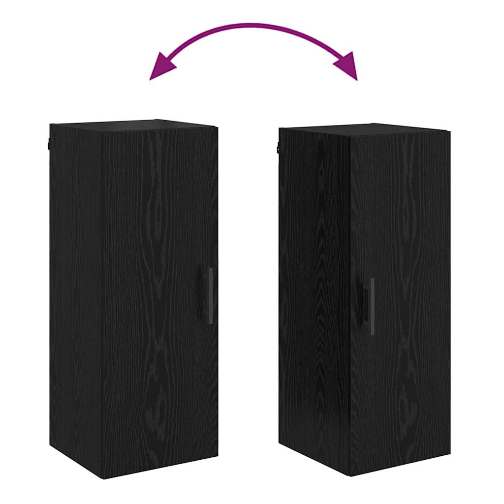 Wall Mounted Cabinet Black Oak 34.5 x 34 x 90 cm