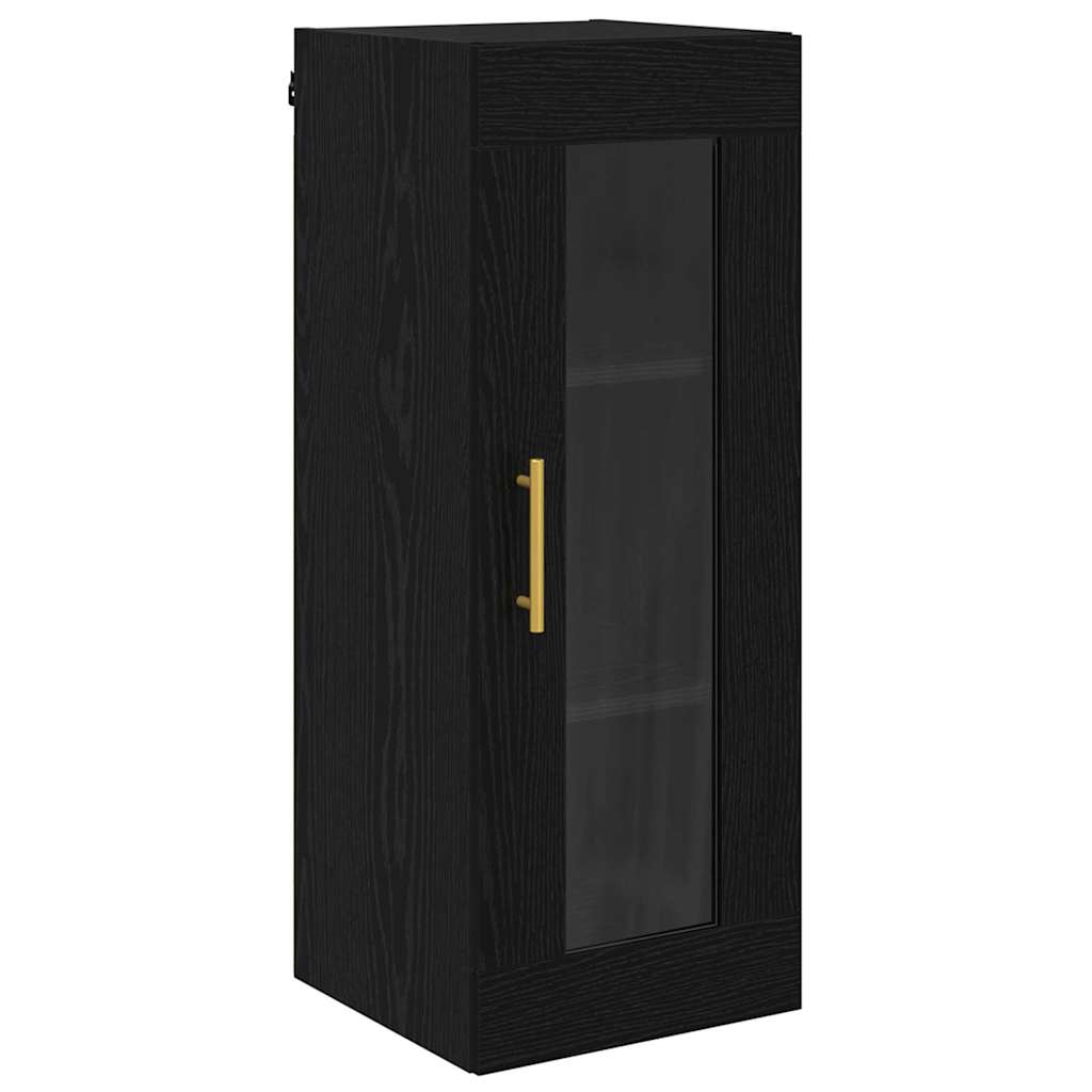 Wall Mounted Cabinet Black Oak 34.5 x 34 x 90 cm