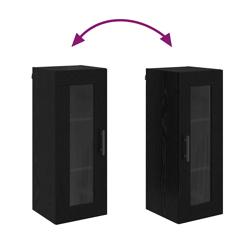 Wall Mounted Cabinet Black Oak 34.5 x 34 x 90 cm