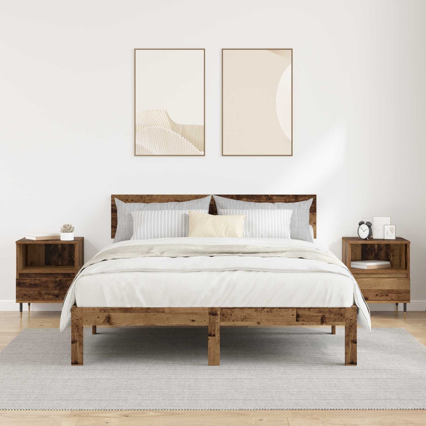 Bedside Cabinet 2 pcs Old Wood 40 x 35 x 50 cm Engineered Wood