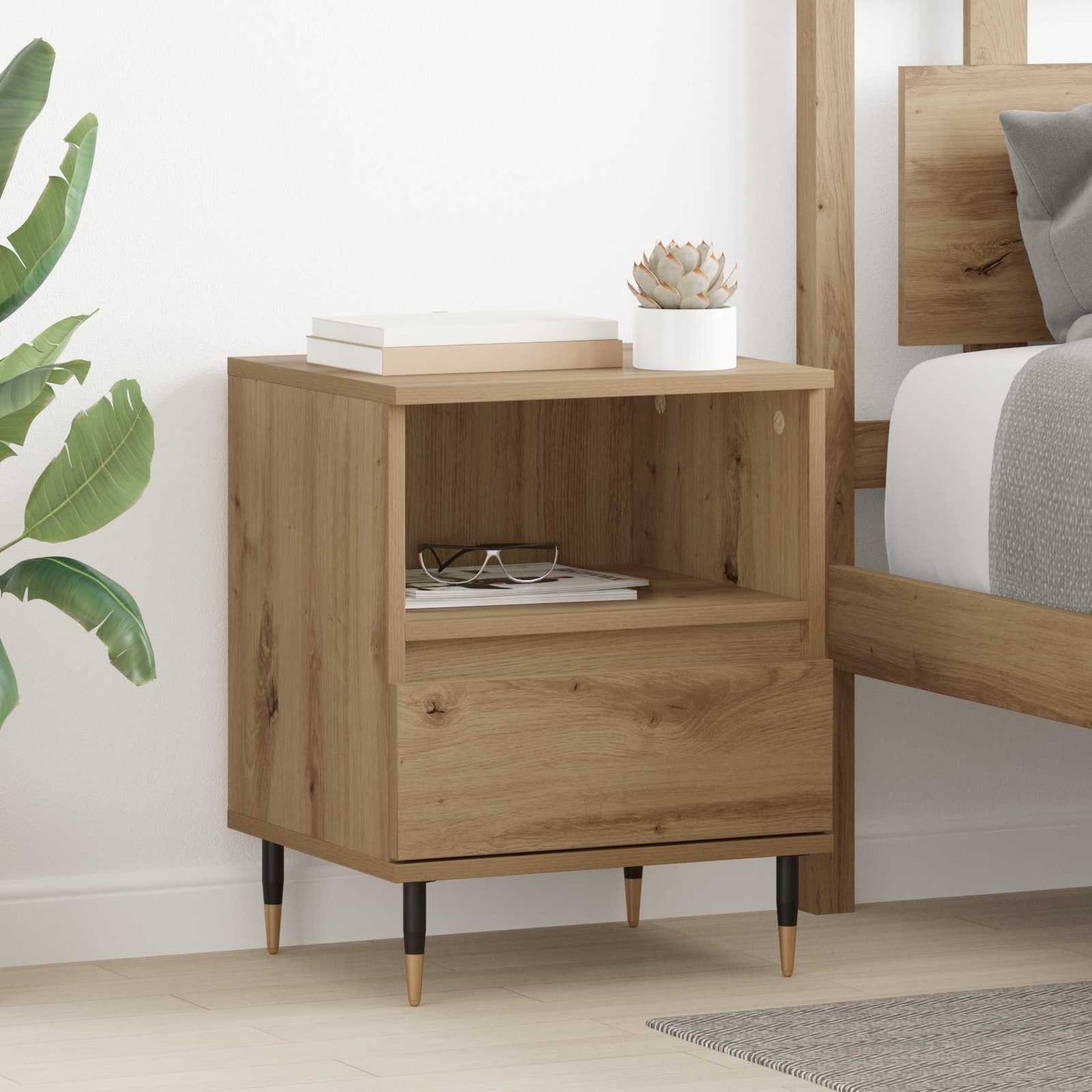 Bedside Cabinet Artisan Oak 40 x 35 x 50 cm Engineered Wood