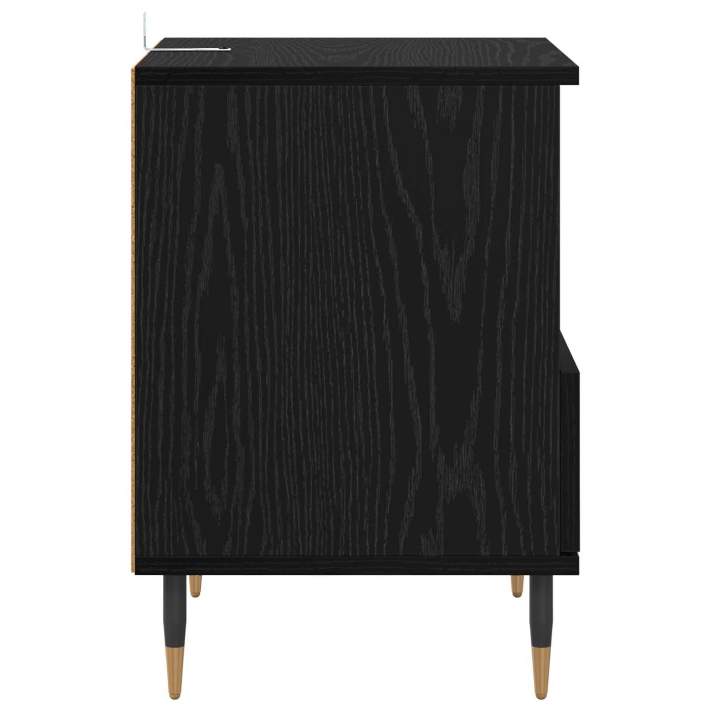Bedside Cabinet 2 pcs Black Oak 40 x 35 x 50 cm Engineered Wood