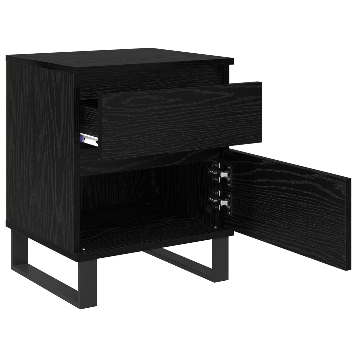 Bedside Cabinet Black Oak 40 x 35 x 50 cm Engineered Wood