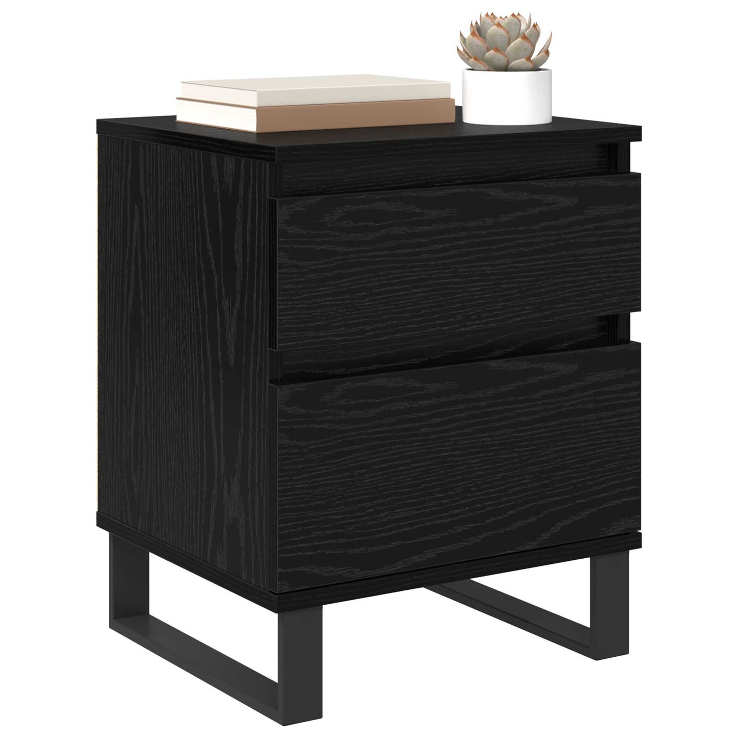 Bedside Cabinet Black Oak 40 x 35 x 50 cm Engineered Wood