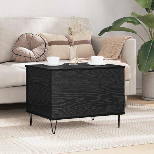 Coffee Table Black Oak 60 x 44.5 x 45 cm Engineered Wood