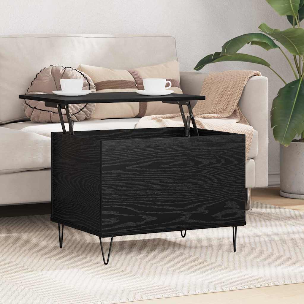 Coffee Table Black Oak 60 x 44.5 x 45 cm Engineered Wood