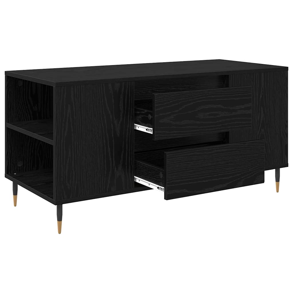 Coffee Table Black Oak 102 x 44.5 x 50 cm Engineered Wood