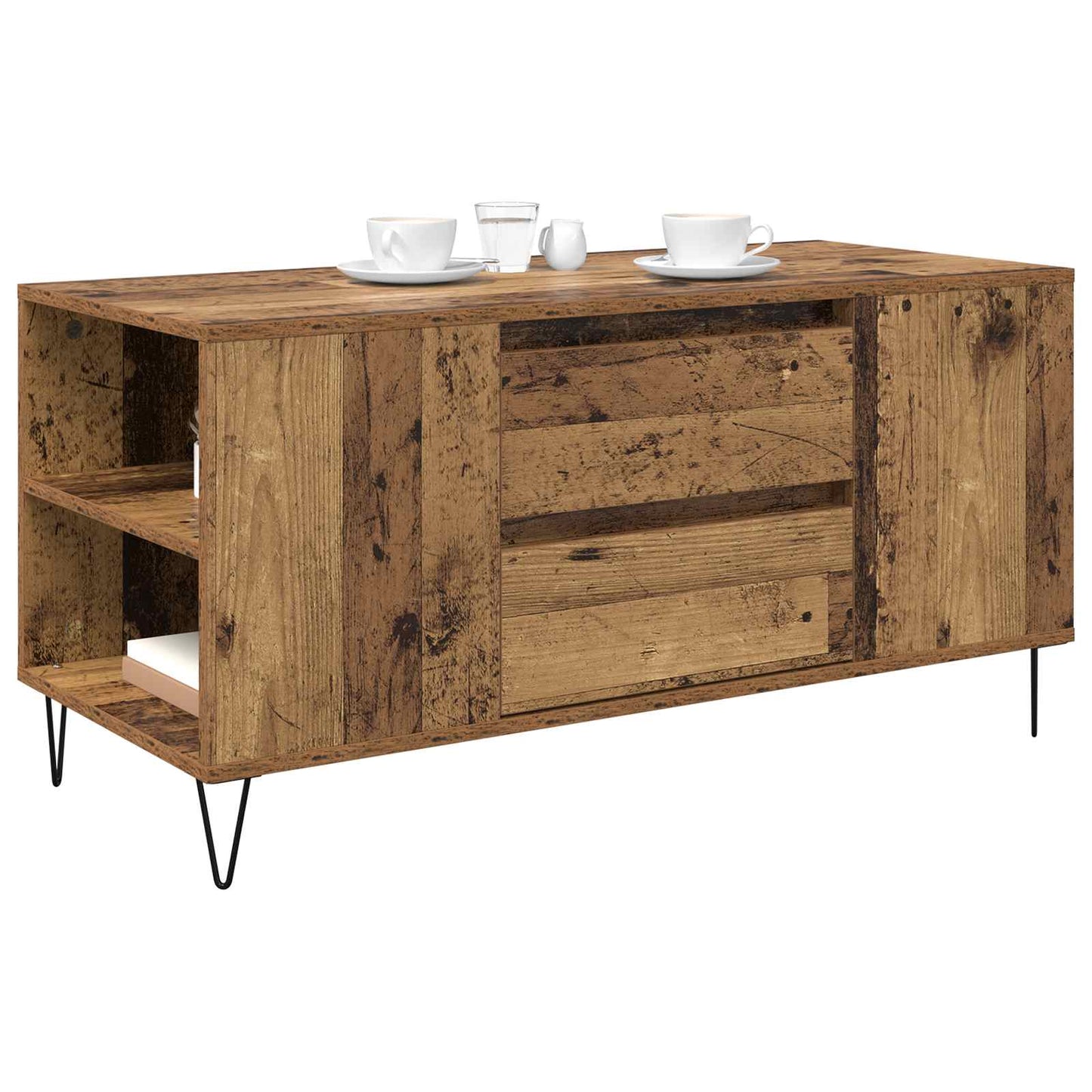Coffee Table Old Wood 102 x 44.5 x 50 cm Engineered Wood