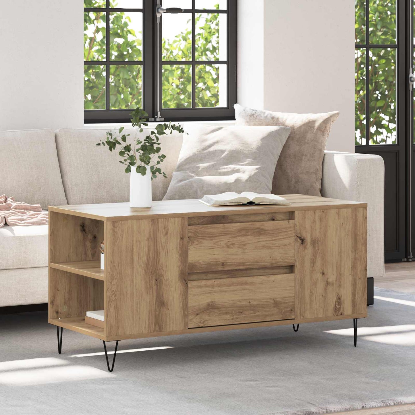 Coffee Table Artisan Oak 102 x 44.5 x 50 cm Engineered Wood