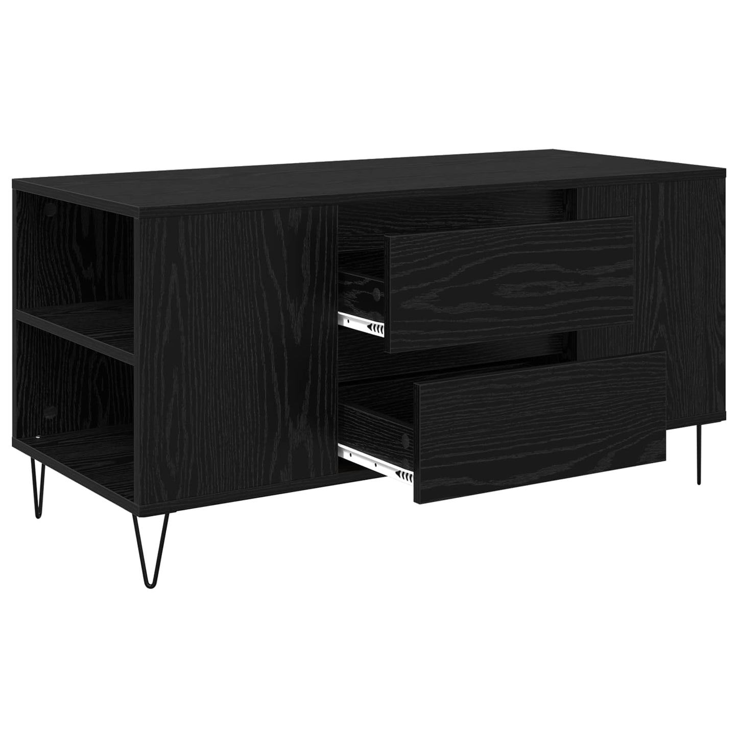 Coffee Table Black Oak 102 x 44.5 x 50 cm Engineered Wood