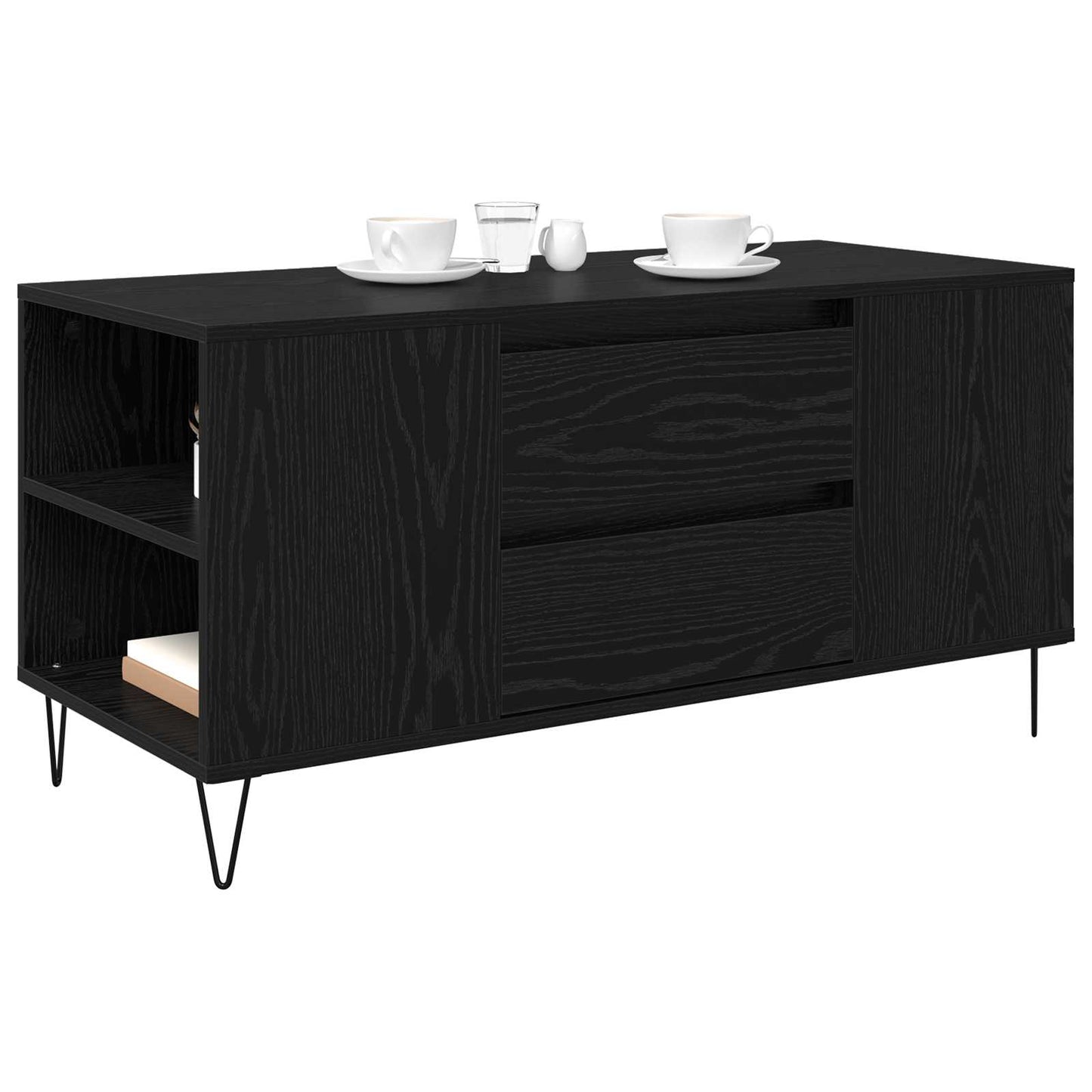Coffee Table Black Oak 102 x 44.5 x 50 cm Engineered Wood