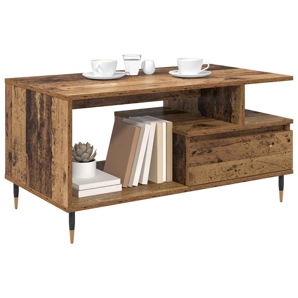 Coffee Table Old Wood 90 x 49 x 45 cm Engineered Wood