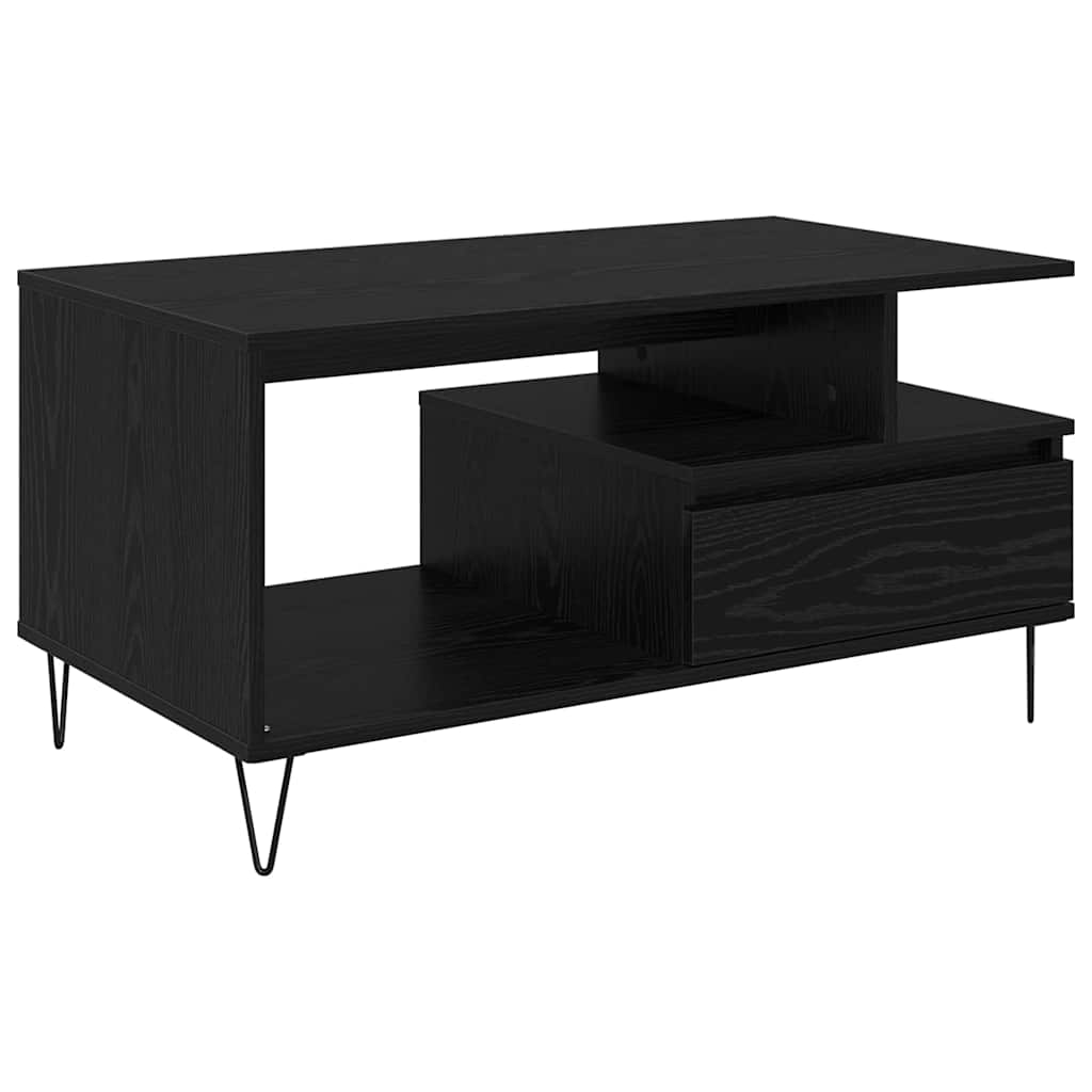 Coffee Table Black Oak 90 x 49 x 45 cm Engineered Wood