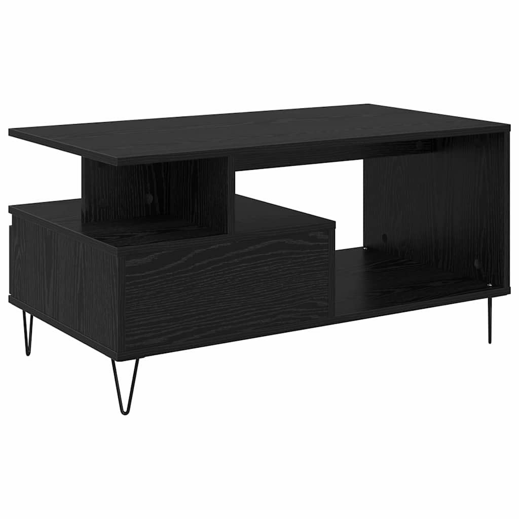 Coffee Table Black Oak 90 x 49 x 45 cm Engineered Wood