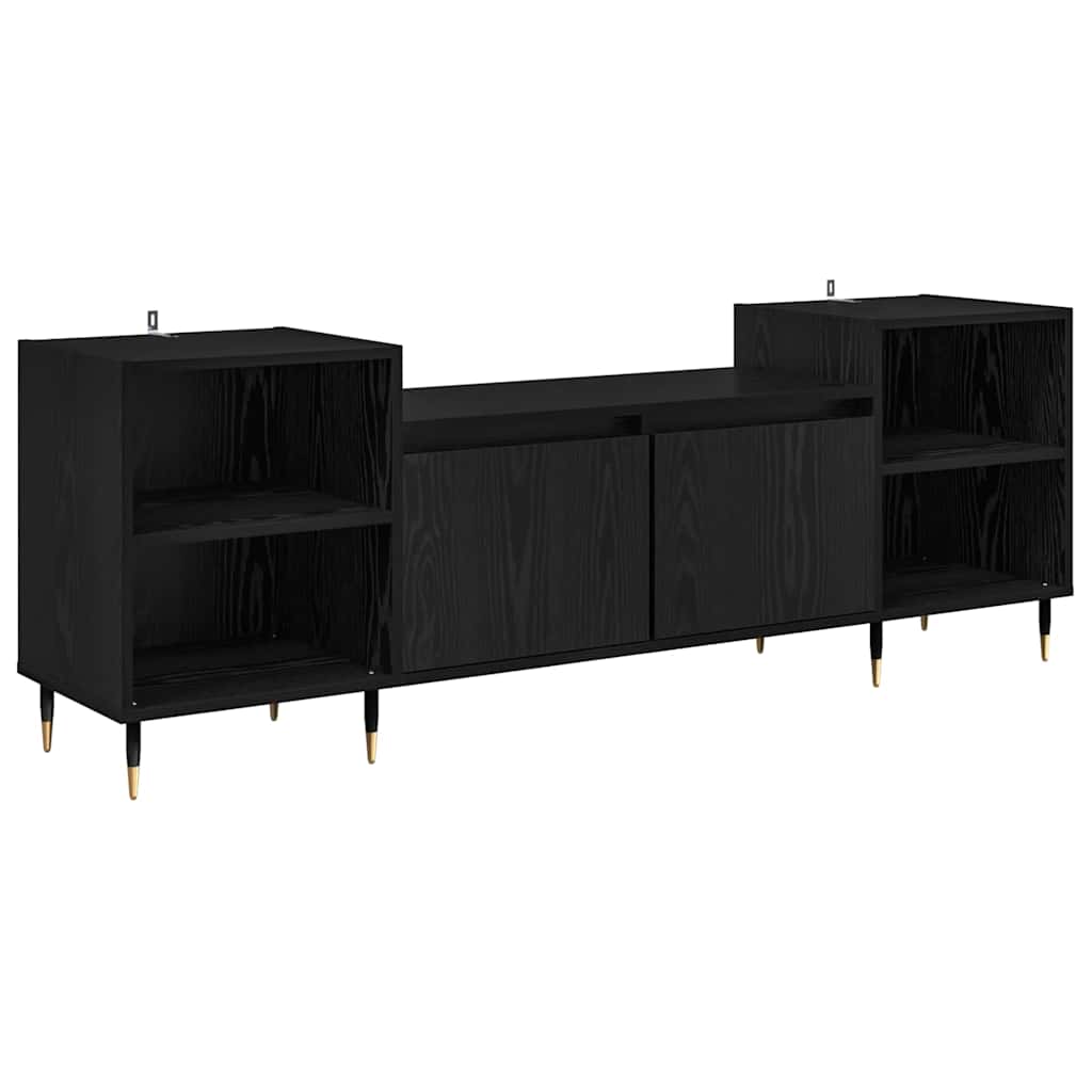 TV Cabinet 160 x 35 x 55 cm Black Oak Engineered Wood