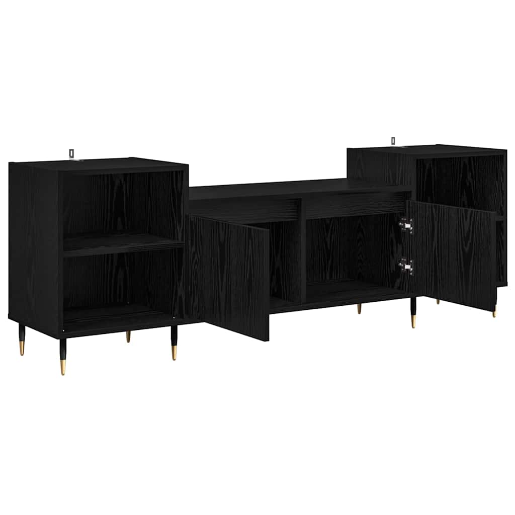 TV Cabinet 160 x 35 x 55 cm Black Oak Engineered Wood