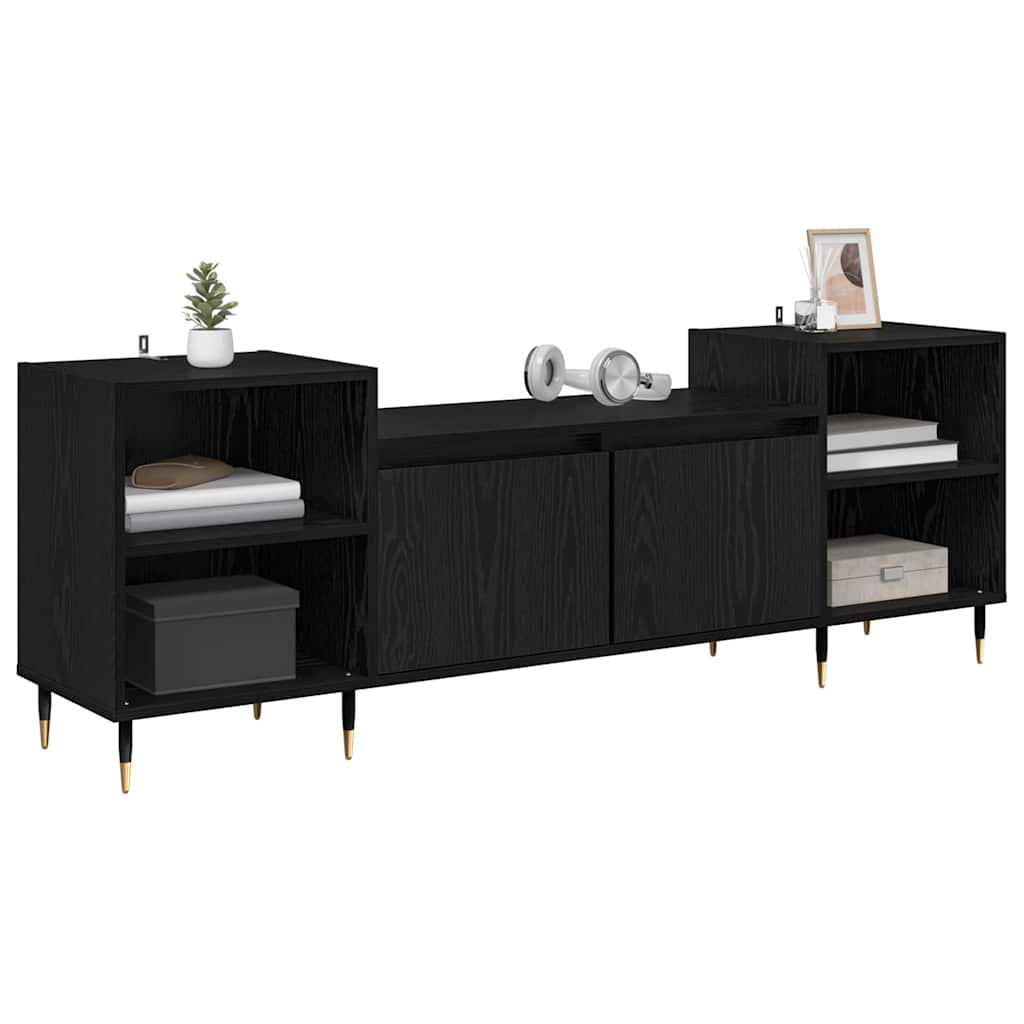 TV Cabinet 160 x 35 x 55 cm Black Oak Engineered Wood
