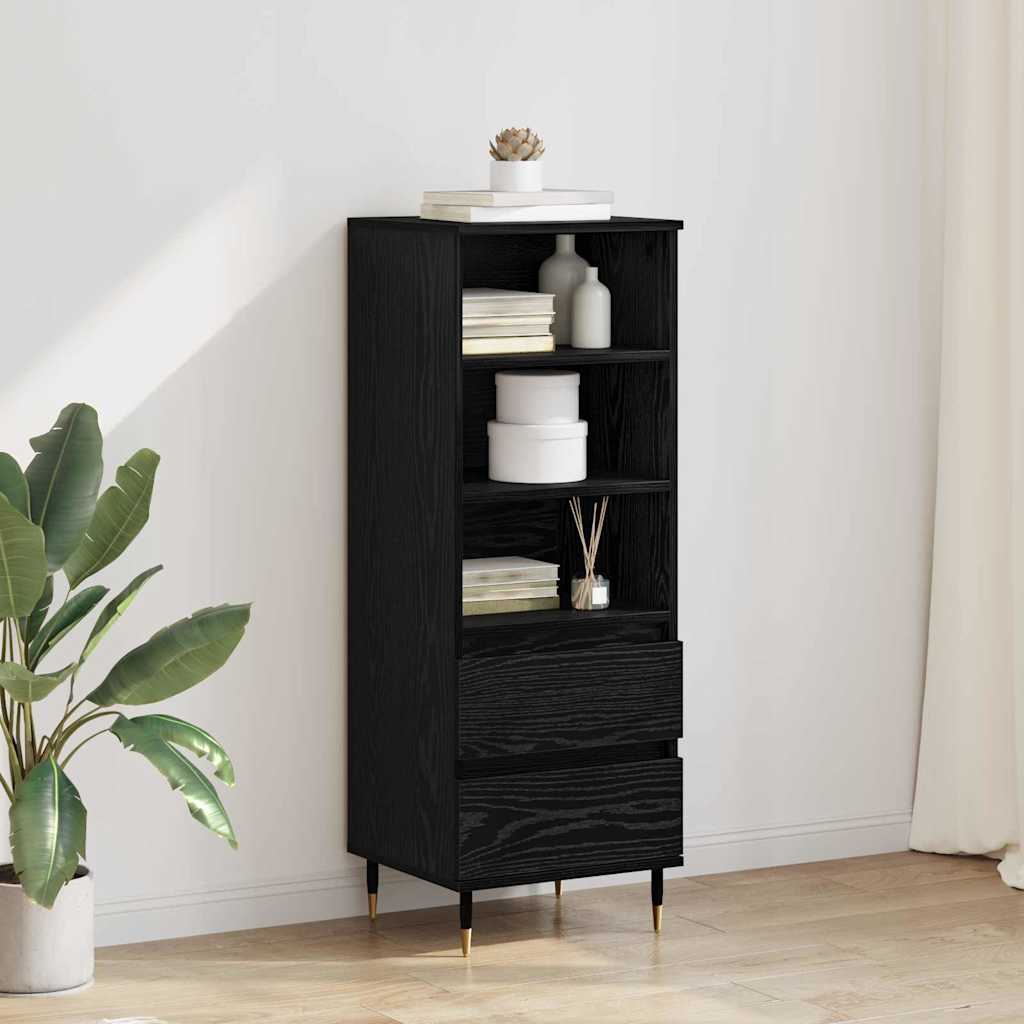 Highboard Black Oak 40 x 36 x 110 cm Engineered Wood