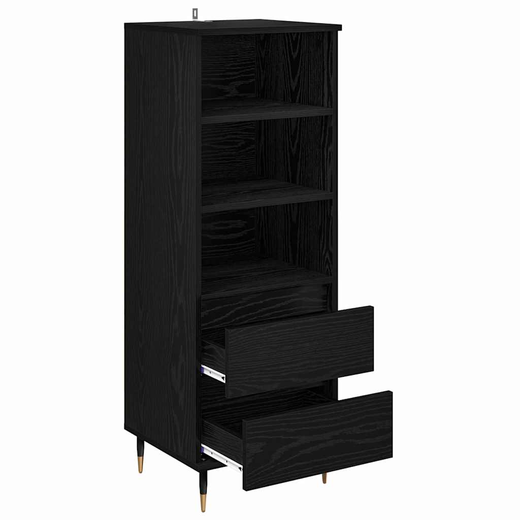 Highboard Black Oak 40 x 36 x 110 cm Engineered Wood