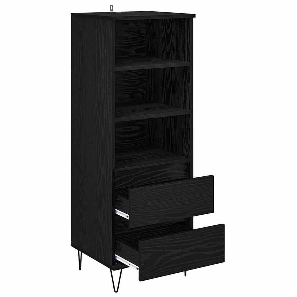Highboard Black Oak 40 x 36 x 110 cm Engineered Wood