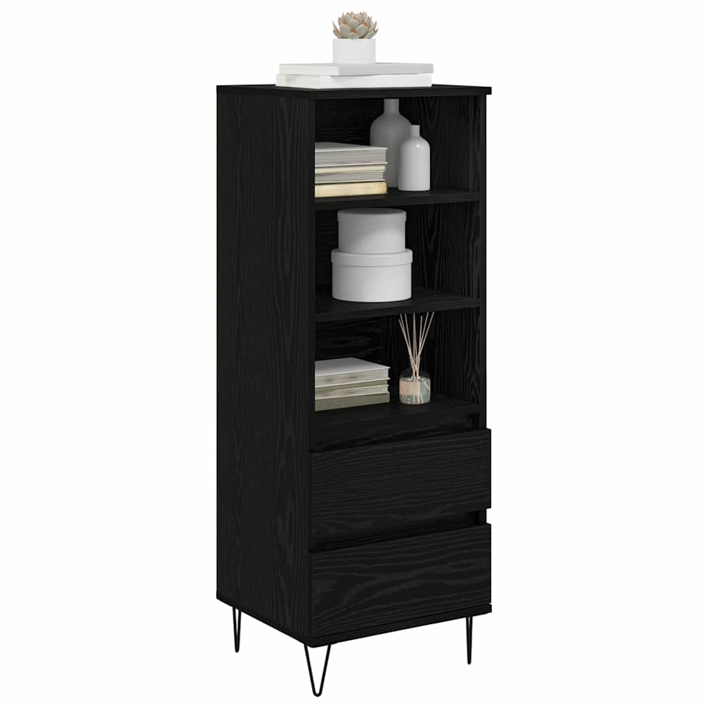 Highboard Black Oak 40 x 36 x 110 cm Engineered Wood