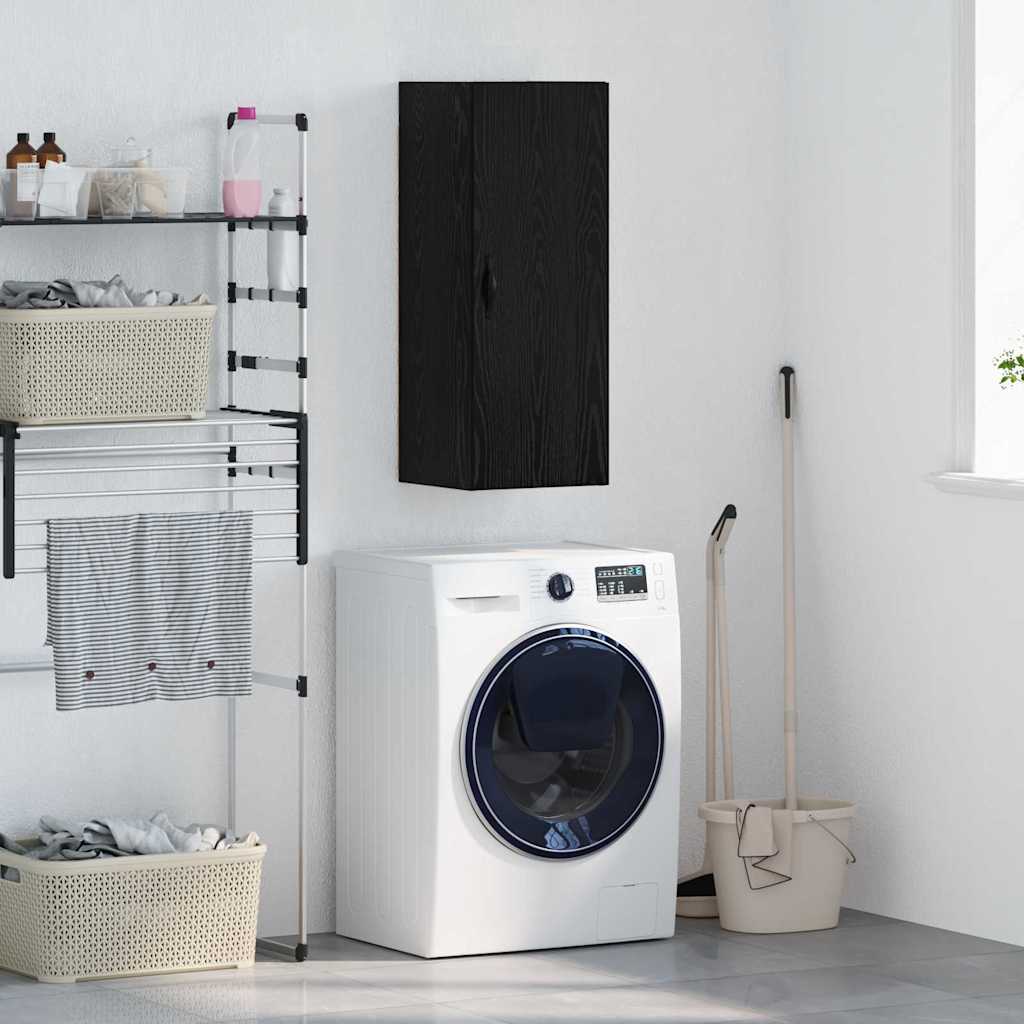 Wall Mounted Cabinet Black Oak 34.5 x 34 x 90 cm